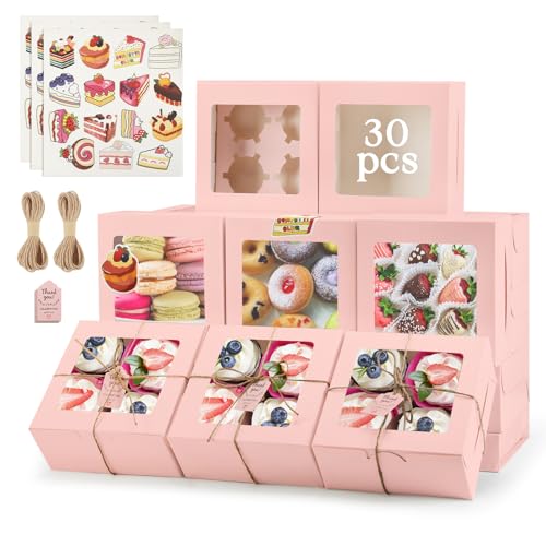Cupcake Boxes with Window (30 Count)
