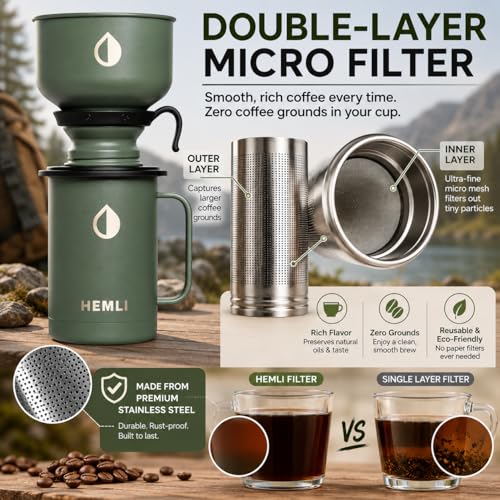 16 oz Pour Over Camping Coffee Maker Set