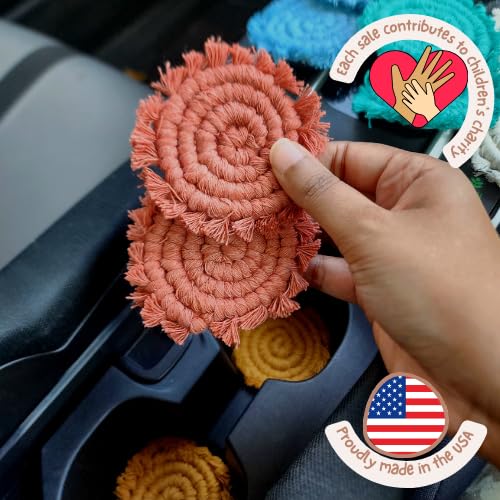 Cotton Car Coasters for Cup Holders (2 Count)