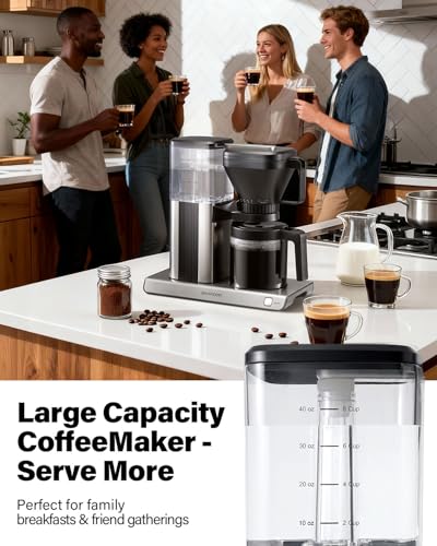8 Cup Drip Coffee Maker with Reusable Filter and Glass Coffee Pot