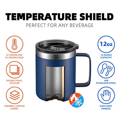 12 oz Insulated Travel Coffee Mug with Handle