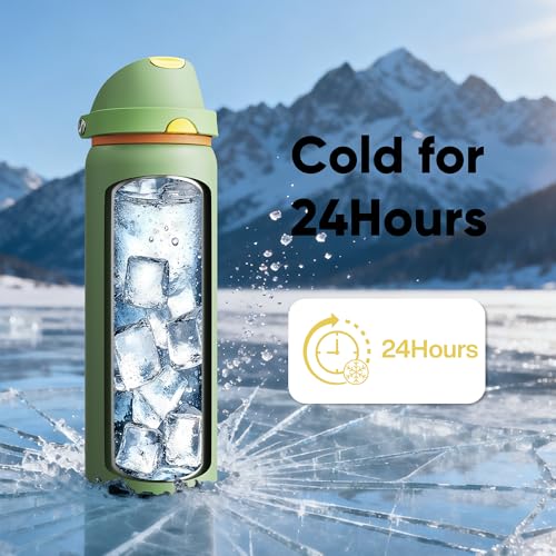 Insulated Water Bottle with Straw