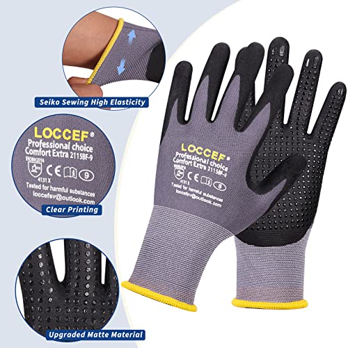 Work Gloves MicroFoam Nitrile Coated (12 Count)
