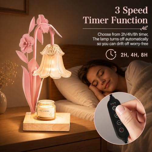 Flower Candle Warmer Lamp with Timer
