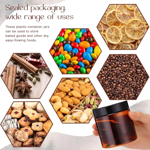 4 Pcs Plastic Jars Wide Mouth with Lids (4 Count)