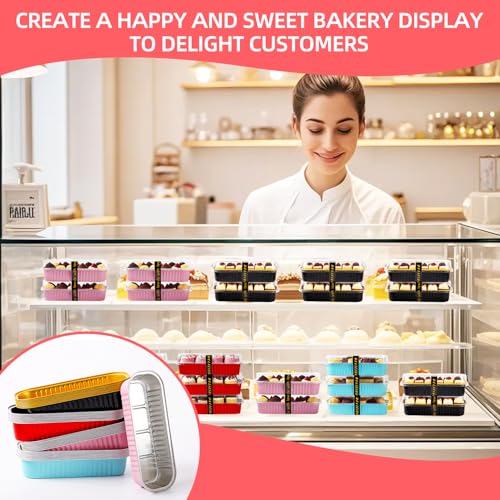 120 Pcs Mixed Color Mini Loaf Pans with Lids and Spoons (30 Count)