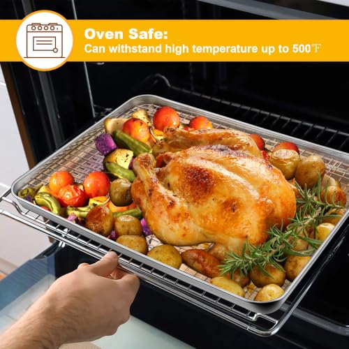 19.6 Inch Cookie Baking Sheet Pan with Wire Rack