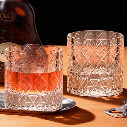 Crystal Whiskey Glasses Set of 2 Old Fashioned Glasses Hand Blown (2 Count)