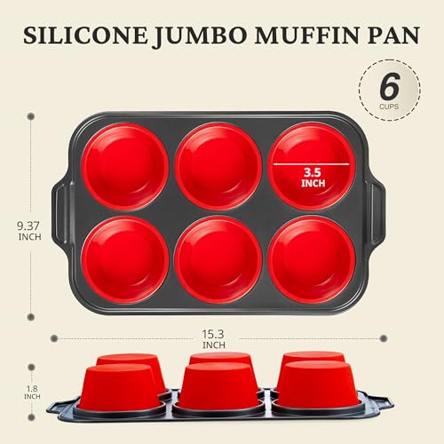 Jumbo Silicone Muffin Pan with Metal Frame