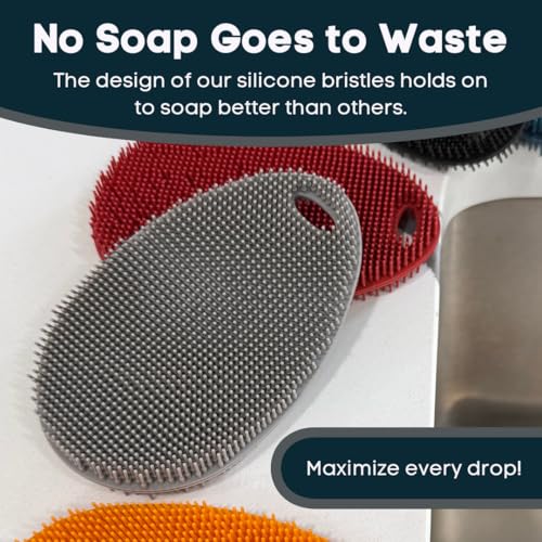 Silicone Sponge Dish Scrubber (5 Count)