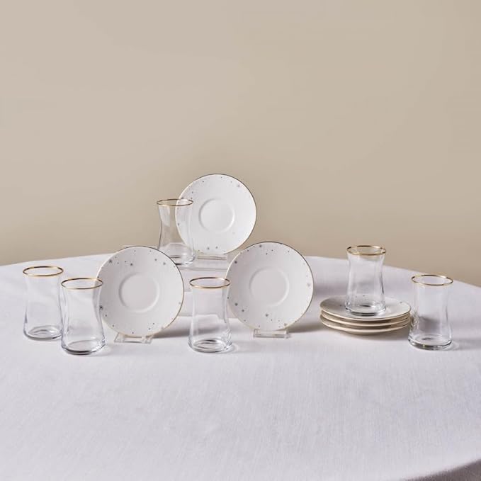 Karaca Fleur 12-Piece Tea Set for 6 People