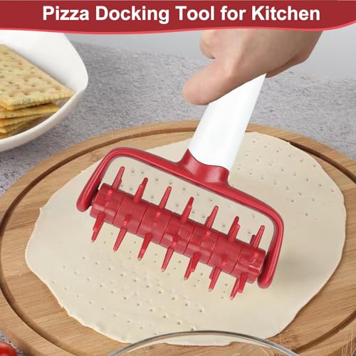 Pizza Dough Docker Roller Plastic Pizza Pin Puncher Dough Hole Maker Docking Tool Pizza Making Accessories for Cookie Pie Pastry Bread