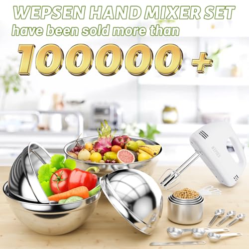 Hand Mixer Electric Mixing Bowls Set