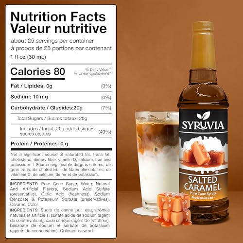 Coffee Syrup Salted Caramel Flavored Syrup for Drinks (25.4 Fl Oz)