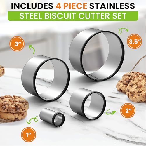 Stainless Steel Dough Blender & Biscuit Cutter Set for Baking