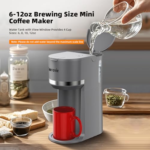 Mini Single Serve Coffee Maker for K Cup Pods and Grounds