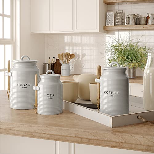Ceramic Kitchen Canister Set White