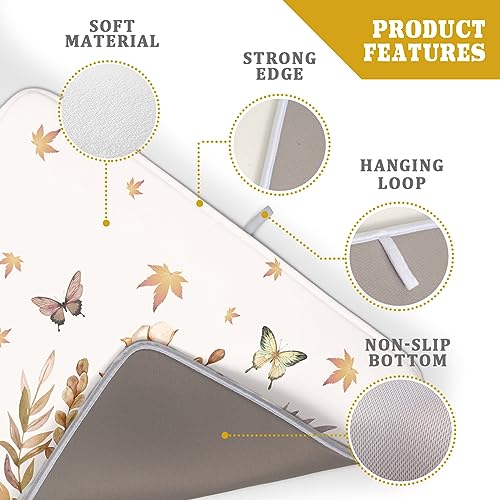 Fall Pumpkin Maple Dish Drying Mat for Kitchen Counter