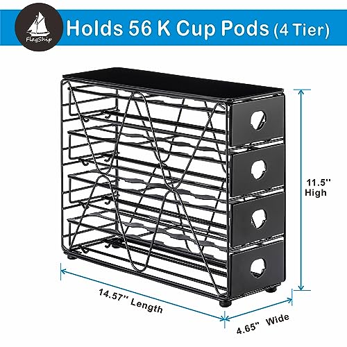 K Cup Holder for Keurig Pod K Cup Storage 4 Tier K Cup Drawer Organizer for Counter