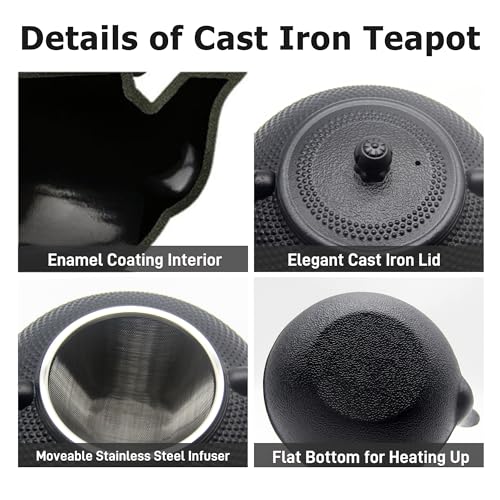 50.7oz Large Cast Iron Teapot for Stove