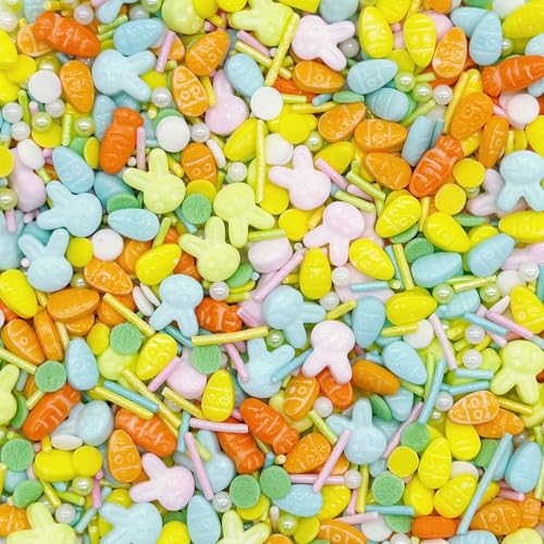 Rabbit Carrot Sprinkles Mixed Style Edible Cake Decorations Cupcake Toppers Cookie Perfect for Cakes (3 Ounce)