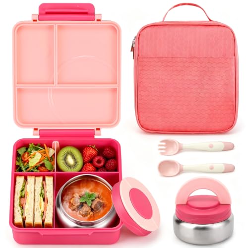Bento Lunch Box for Girls with 8oz Soup Thermo & Lunch Bag
