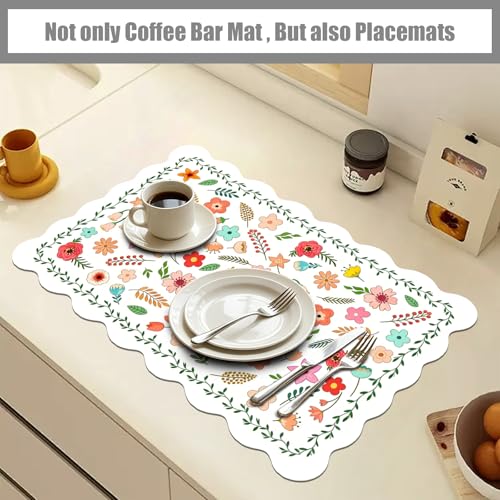 Scalloped Dish Drying Mats for Kitchen Counter