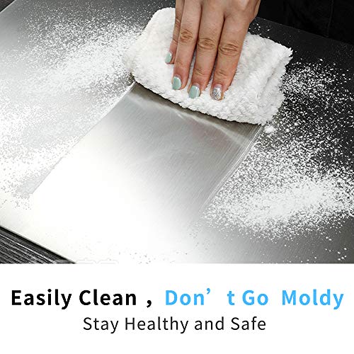 Large Cutting Board 304 Stainless Steel Cutting Board Metal Baking Mat Non Stick Thick Board Cutting Fruit Vegetable Meat Kneading Rolling Bread Pizza Biscuits Dough Sturdy Kitchen