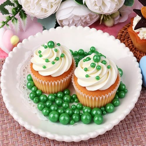 Green Pearl Sprinkles for Cake Decorating (4.6 Ounce)