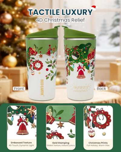 17oz Christmas Tea Cup with Infuser and Lid