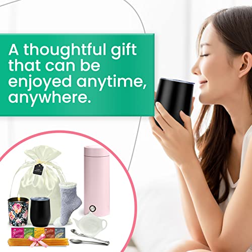 Tea Gift Basket for Women with Portable Kettle and Grippie Socks