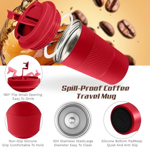 Vacuum Insulated Stainless Steel Travel Coffee Mug