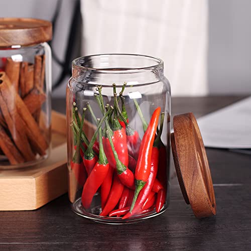 Glass Jars Food Storage Containers with Airtight Acacia Lids