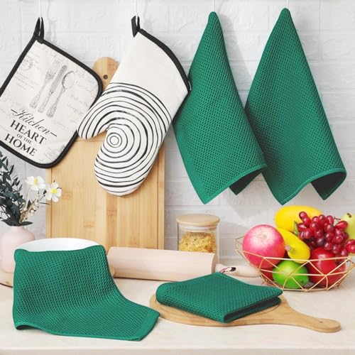 100% Cotton Waffle Weave Kitchen Dish Cloths 8 (8 Count)