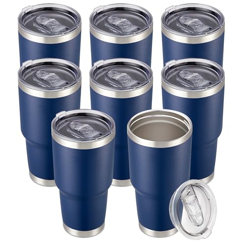30 oz Tumbler with Lid Stainless Steel Tumblers Bulk (8 Count)