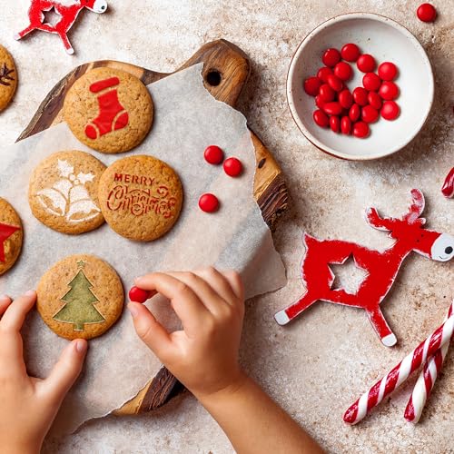 Coffee Stencils and Cookies Decoration 14Pcs 2.8”x2.8” and 4.3”x4.3” (14 Count)