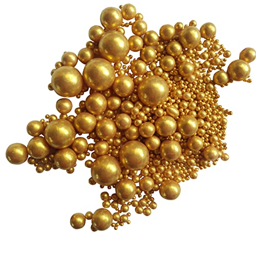 Edible Gold Sugar Pearls Candy Sprinkles 120G (4.23 Ounce)