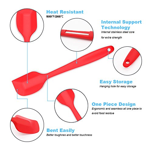 4 Piece Silicone Spatula Set with Stainless Steel Core (4 Count)