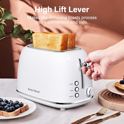 2 Slice Toaster Retro Stainless Steel with Bagel
