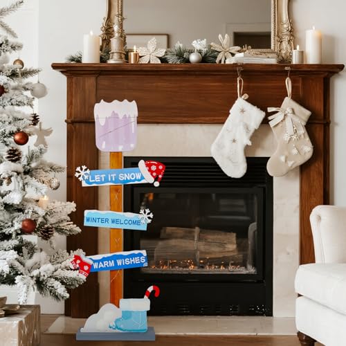 Lighted Wooden Christmas Porch Sign