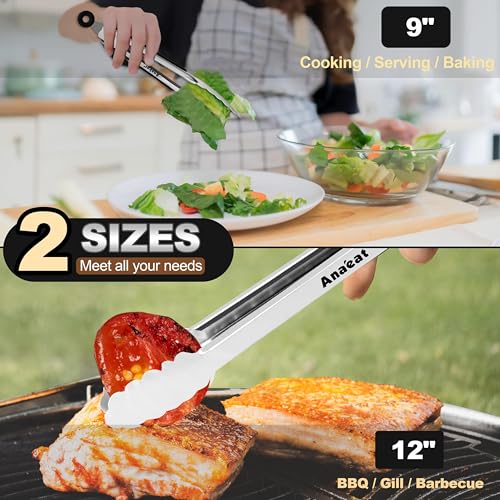 Premium Stainless Steel Kitchen Tong Set of 2 (2 Count)