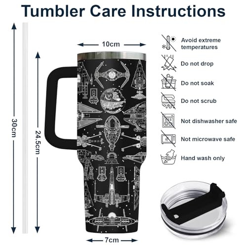 Galaxy Spaceship Sci 40 oz Tumbler with Handle