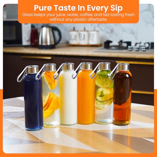 Clear Glass Bottles with Lids (6 Count)