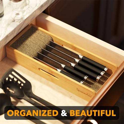 Knife Drawer Organizer Bamboo Insert Dock