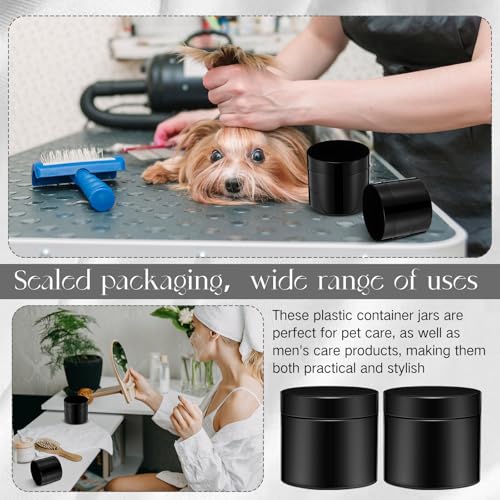 4 Pcs Plastic Jars Wide Mouth with Lids (4 Count)
