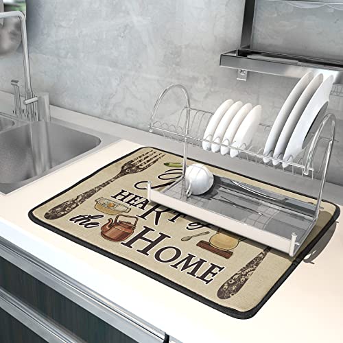 Dish Drying Mat The Kitchen is The Heart of The Home