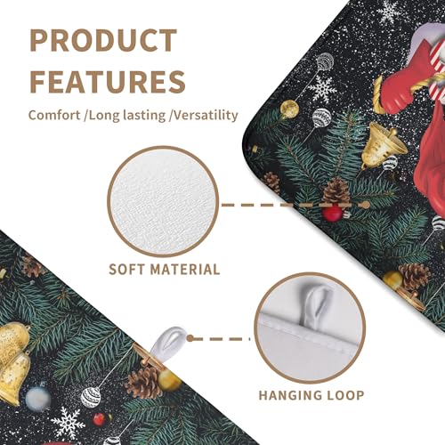 Christmas Santa Claus Dish Drying Mat Winter Drying Dish Mat for Kitchen Countertops Xmas Dish Dryer Mat Microfiber Dishes Drainer Pad Dish Drying Pad