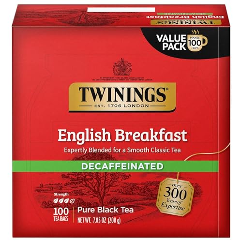 Decaffeinated English Breakfast Black Tea Bags 100 CT Box (100 Count)