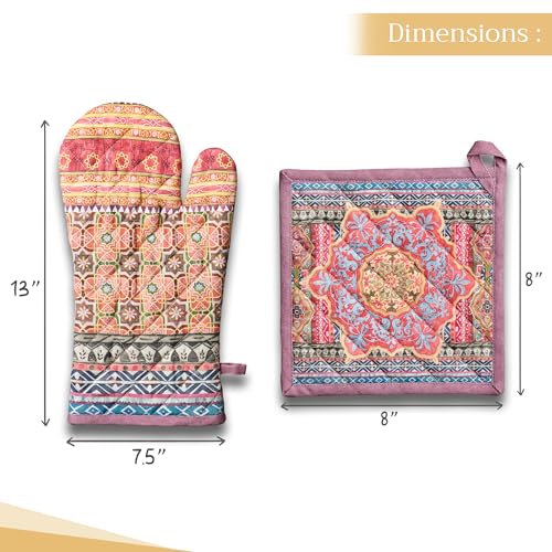 100% Cotton Oven Mitt & Pot Holder Set (2 Count)
