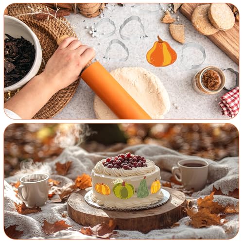 6Pcs Pumpkin Cookie Cutters Fall Pumpkin Shape Cookie Cutting Molds Cute Biscuit Cutters for Autumn Harvest Thanksgiving Halloween DIY Craft Baking Supplies (6 Count)